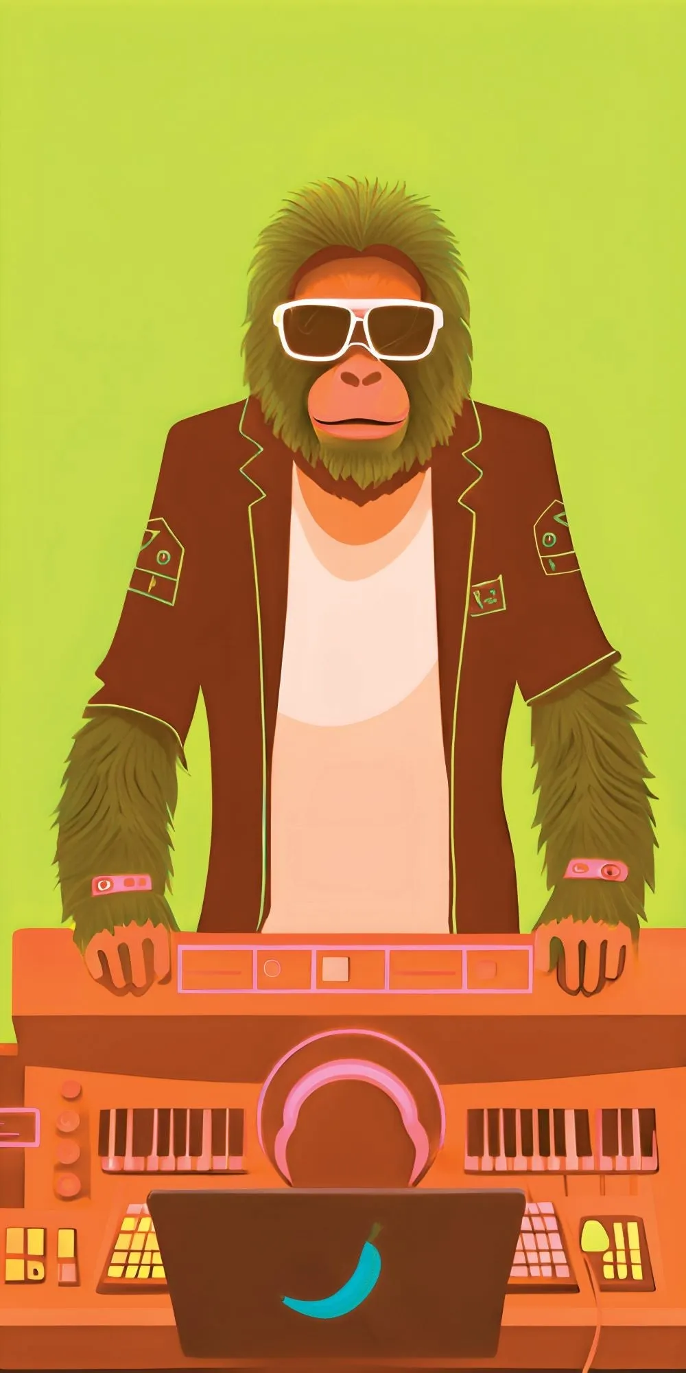 DJ Orangutan Acrylic Wall Panels Home Decor Wall Panels 2440mmm x 1220mm