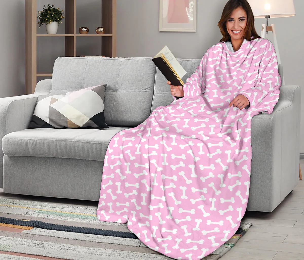 Dog Bones Adult Sleeve Blanket