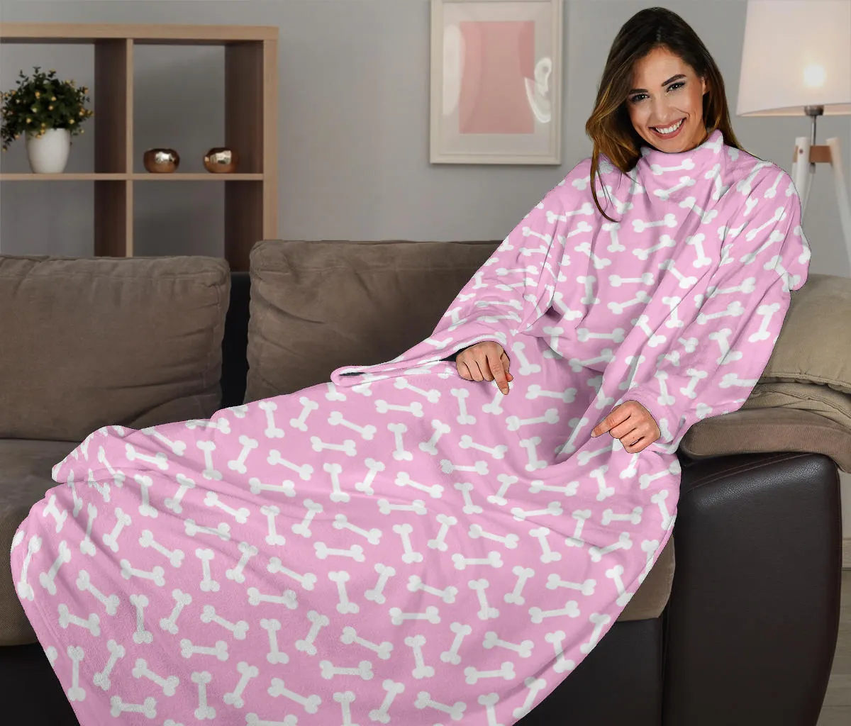 Dog Bones Adult Sleeve Blanket
