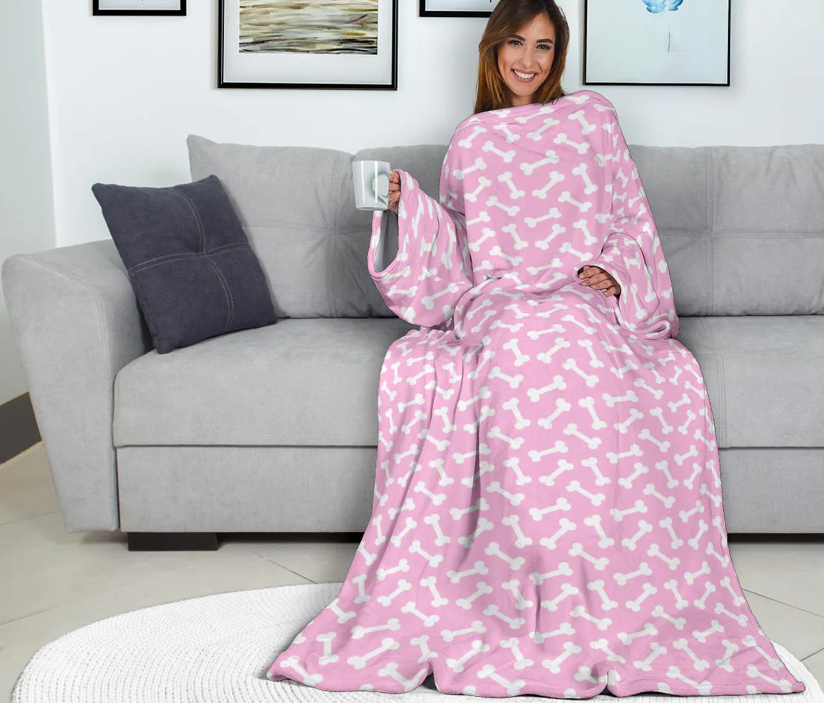 Dog Bones Adult Sleeve Blanket