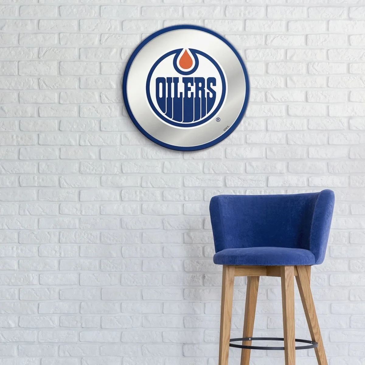 Edmonton Oilers: Modern Disc Mirrored Wall Sign