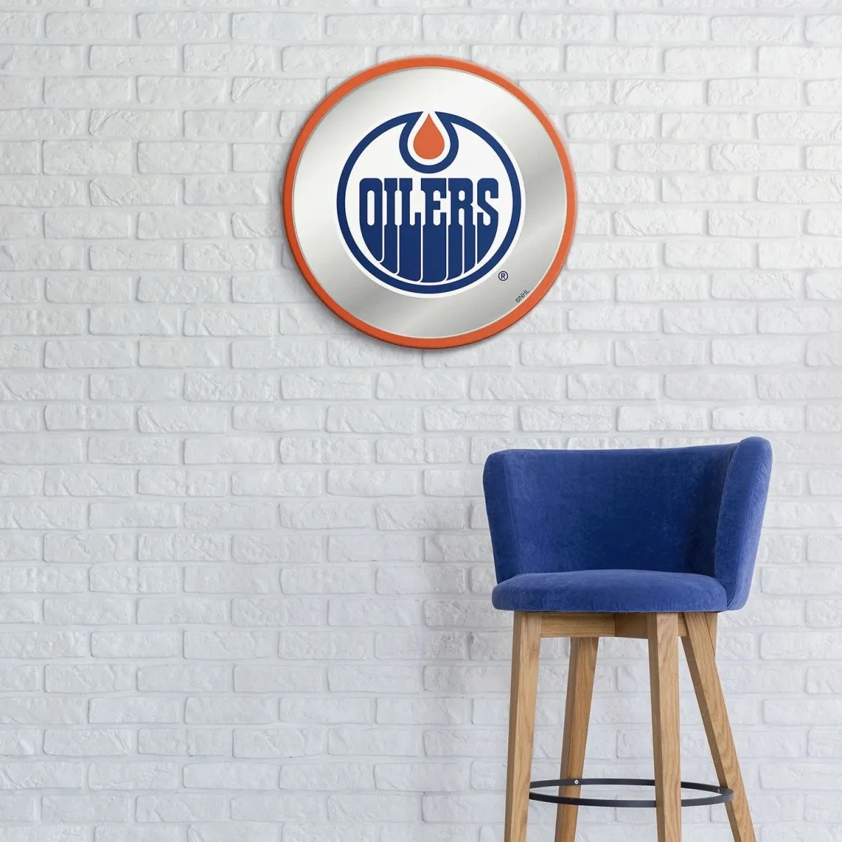 Edmonton Oilers: Modern Disc Mirrored Wall Sign