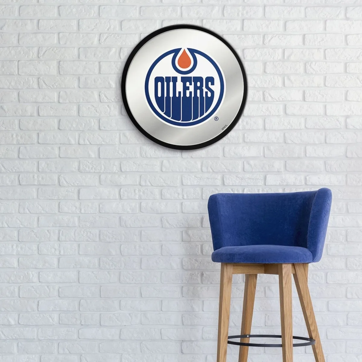 Edmonton Oilers: Modern Disc Mirrored Wall Sign