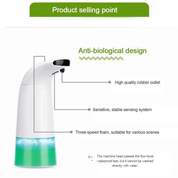 Electric Battery Automatic Soap Dispenser, 3 Gear Mode Touchless Infrared Sensor Foam Washing Soap Dispenser