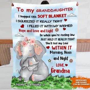 Elephant 04-Personalized Fleece Blanket-HTV