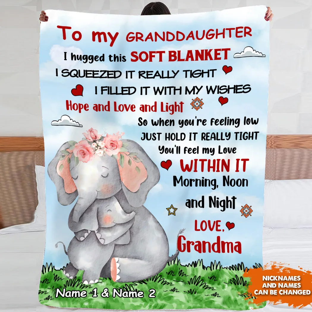 Elephant 04-Personalized Fleece Blanket-HTV