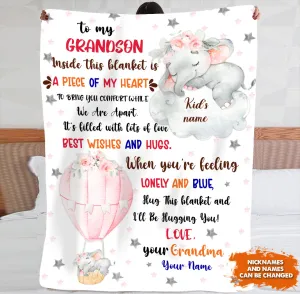 Elephant-Personalized Fleece Blanket-HTV