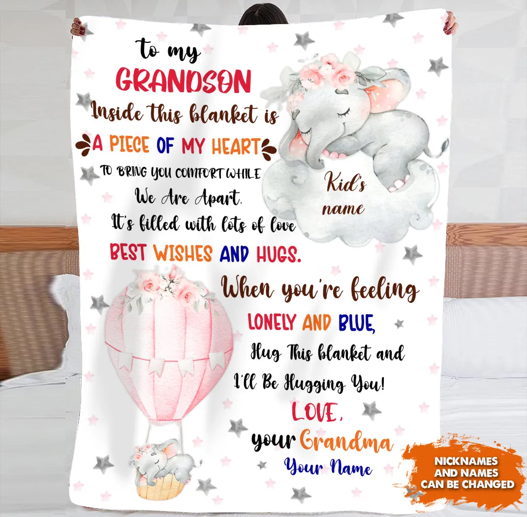 Elephant-Personalized Fleece Blanket-HTV
