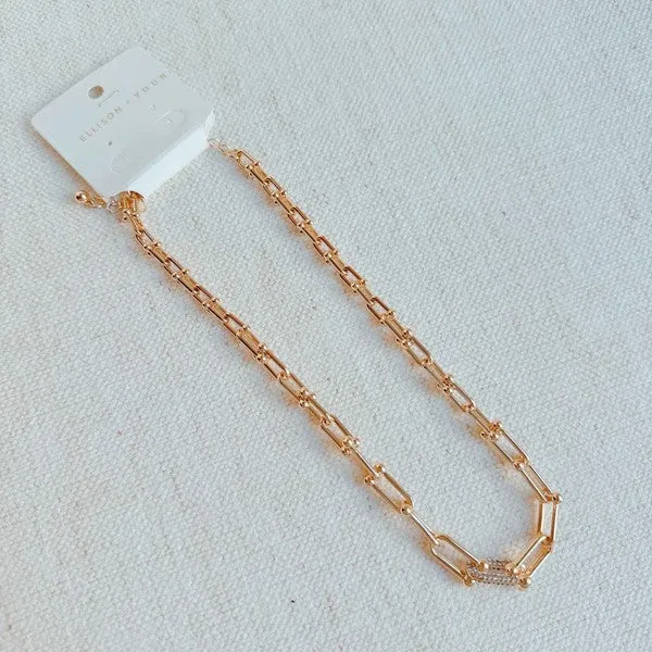 Ellison and Young Paved Link U Chain Necklace