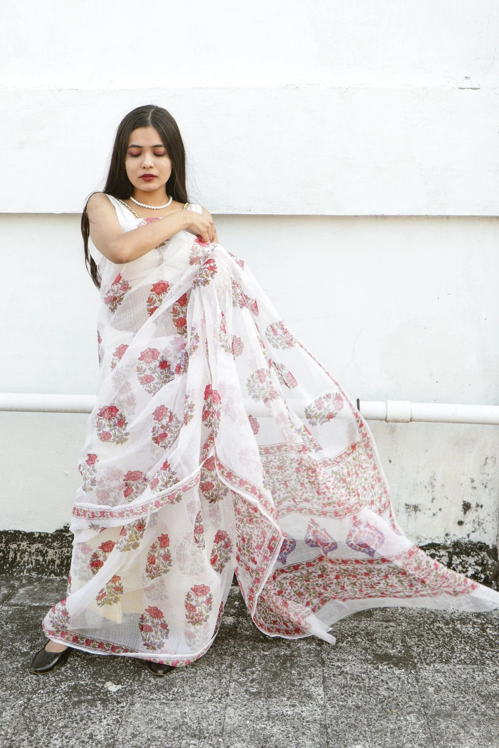 Evergreen printed Kota saree - Bagh- Gulab