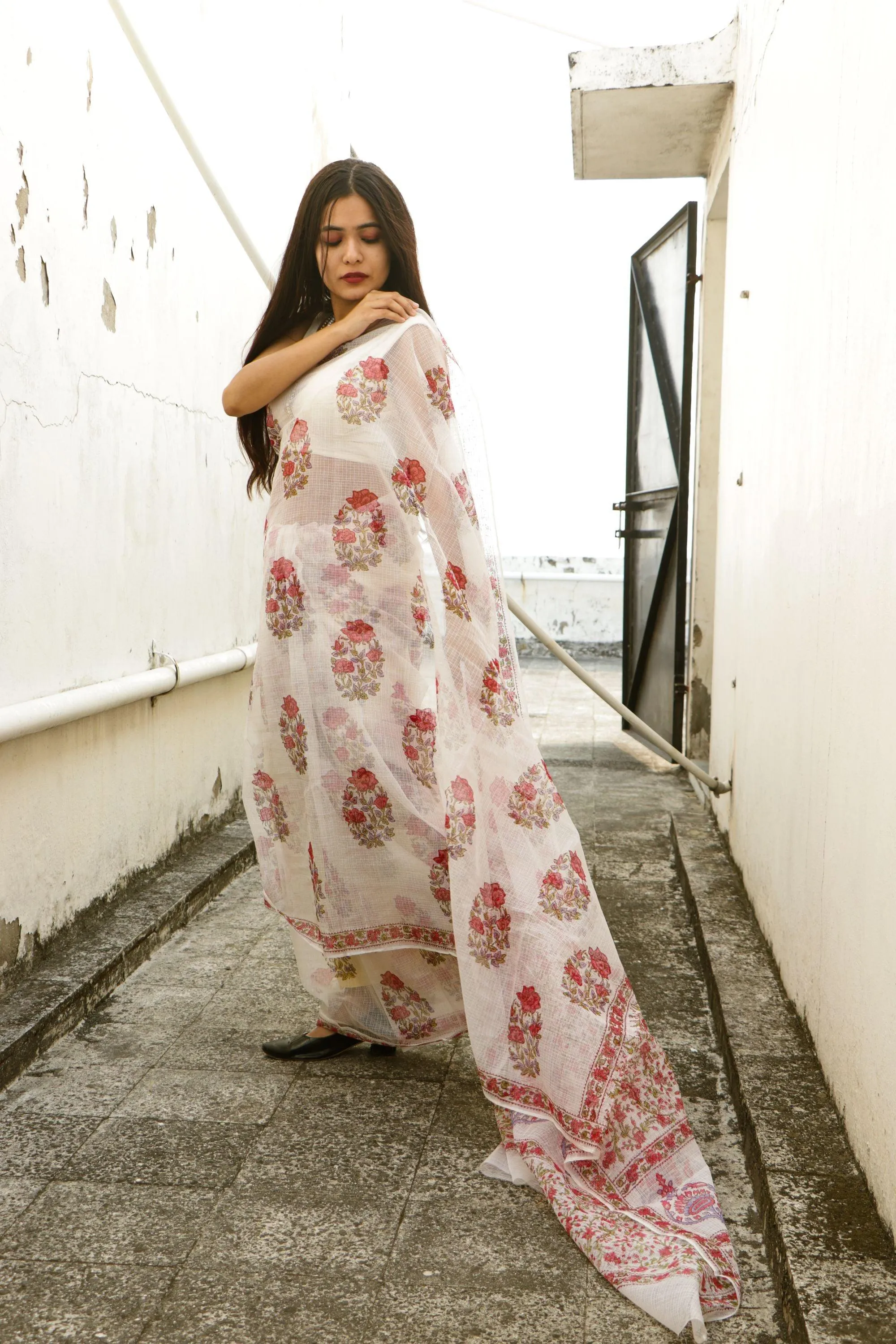 Evergreen printed Kota saree - Bagh- Gulab