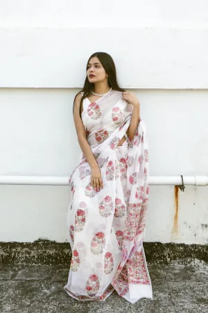 Evergreen printed Kota saree - Bagh- Gulab