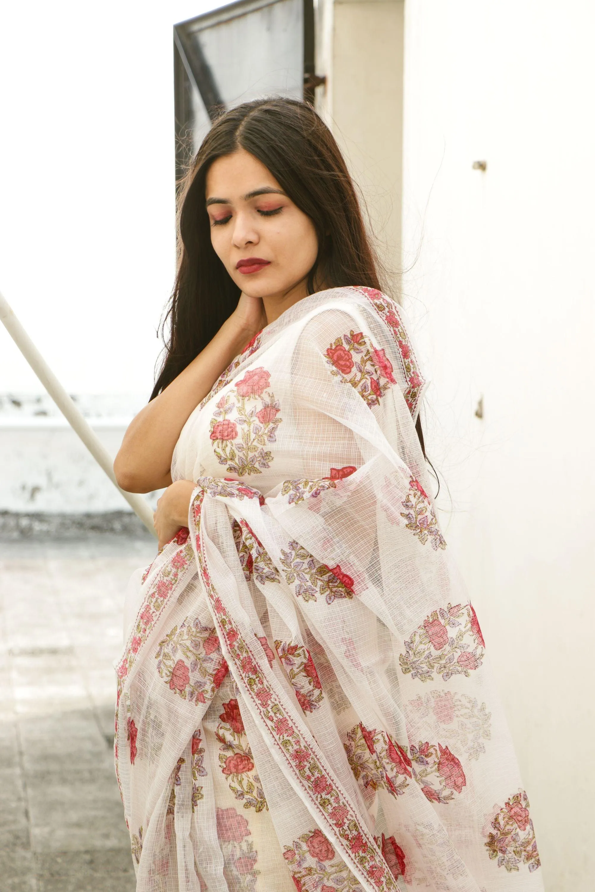 Evergreen printed Kota saree - Bagh- Gulab