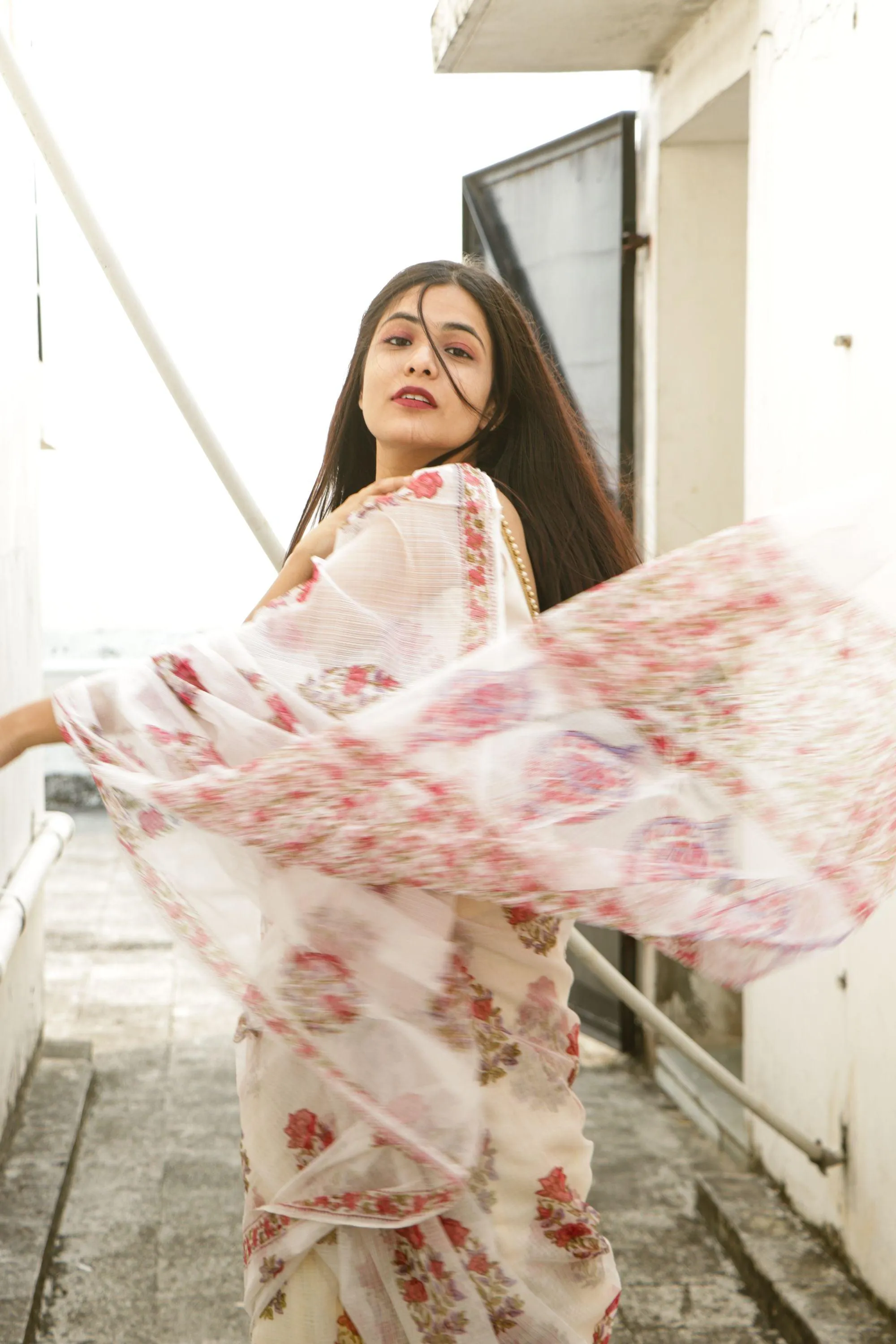Evergreen printed Kota saree - Bagh- Gulab