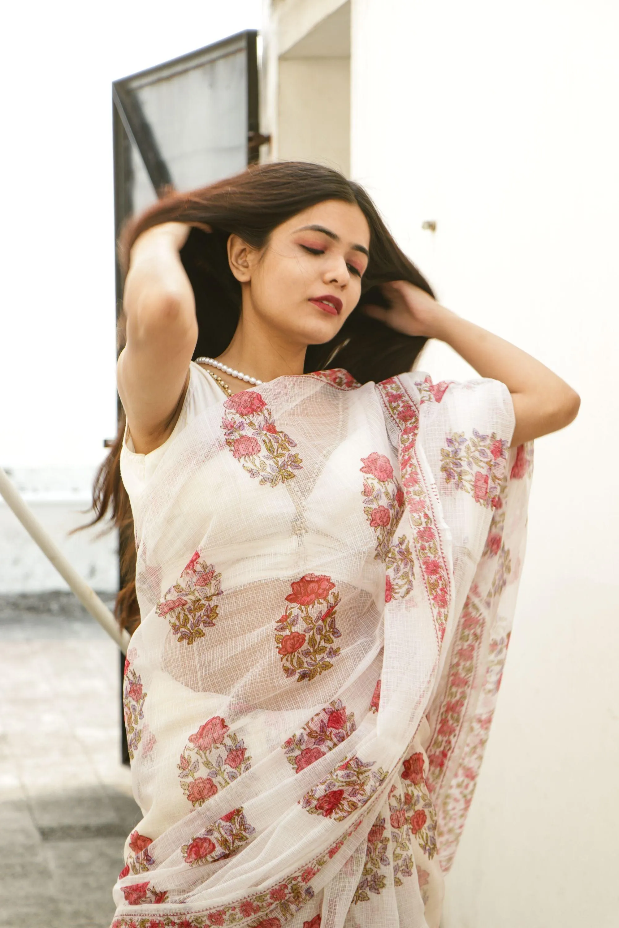 Evergreen printed Kota saree - Bagh- Gulab