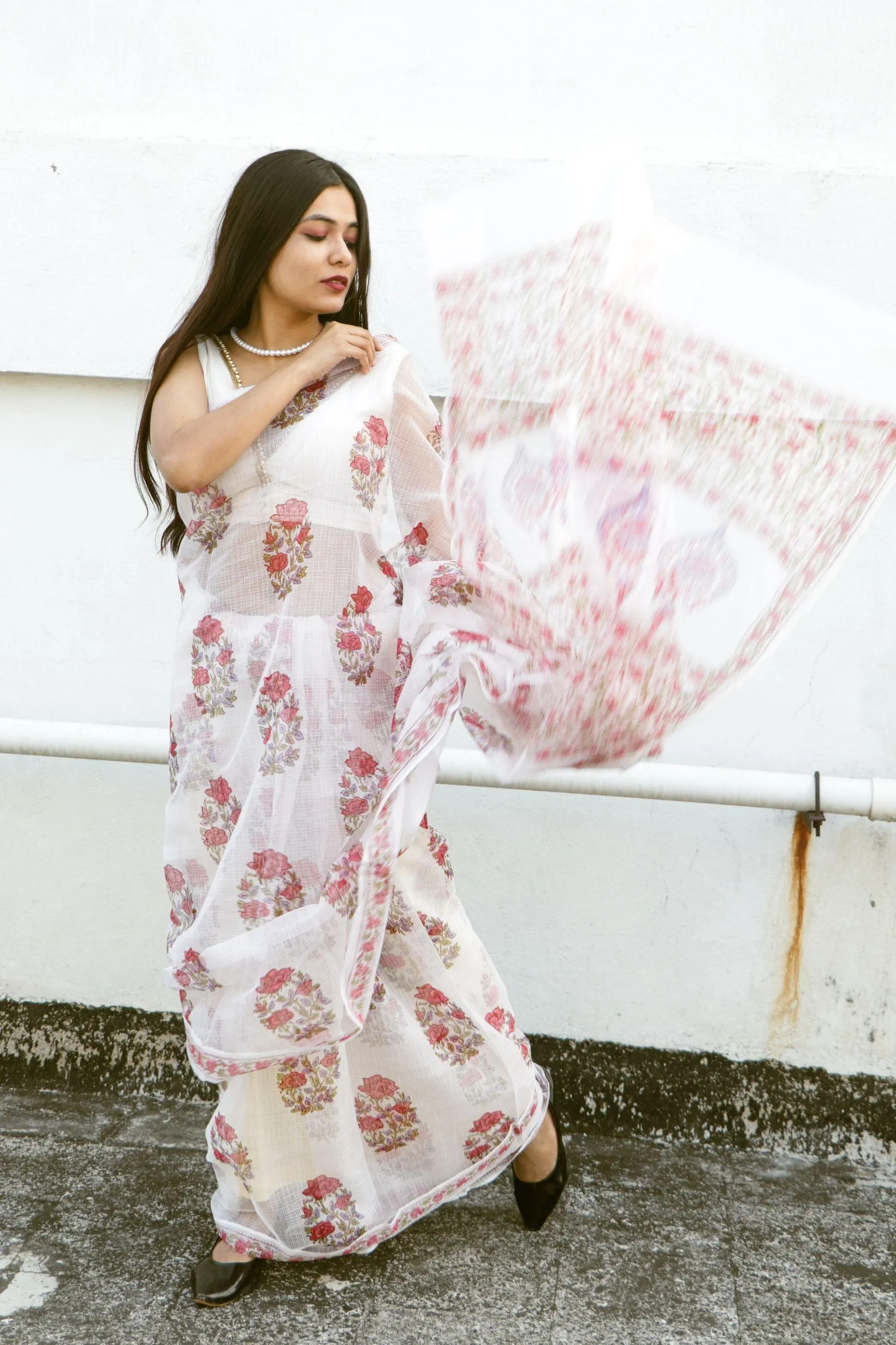 Evergreen printed Kota saree - Bagh- Gulab