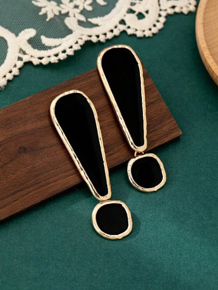 EXCLAMATION DROP DANGLE EARRINGS - GOLD