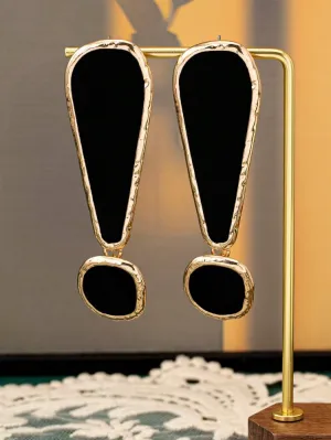 EXCLAMATION DROP DANGLE EARRINGS - GOLD