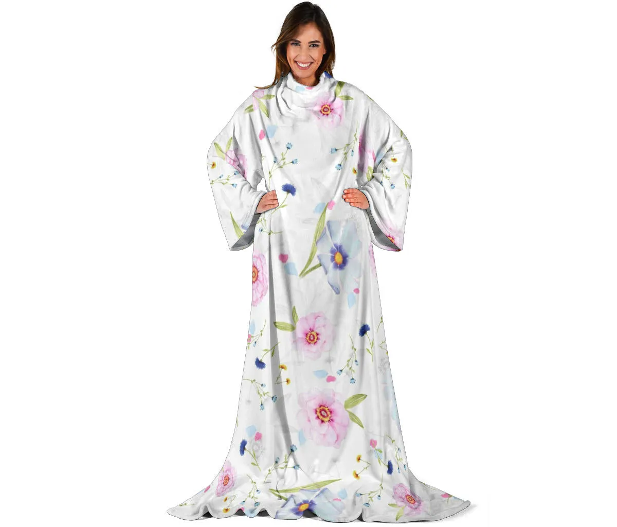 Floral Adult Sleeve Blanket