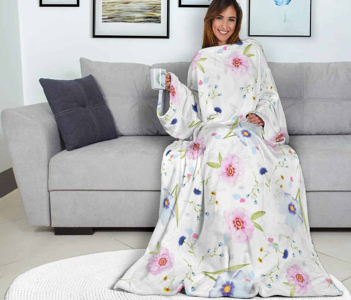 Floral Adult Sleeve Blanket