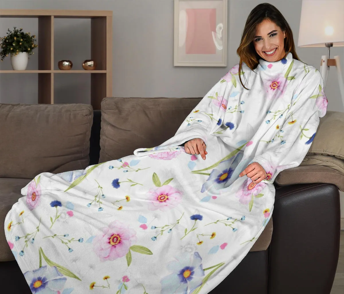 Floral Adult Sleeve Blanket
