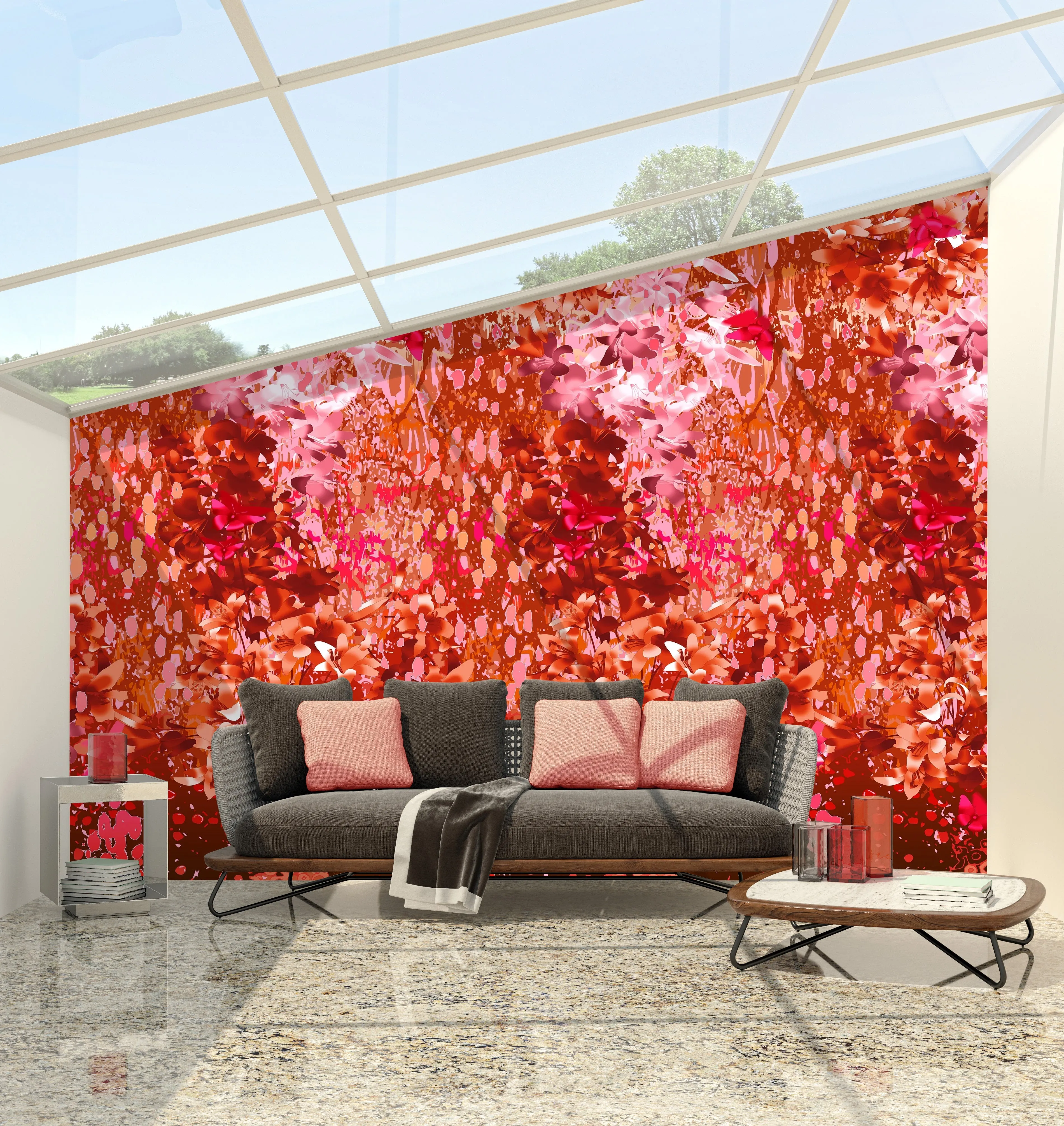 Floral Impressions Acrylic Shower Wall Panel Home Decor 2440mmm x 1220mm