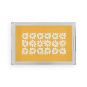 Flower Power Yellow Acrylic Serving Tray