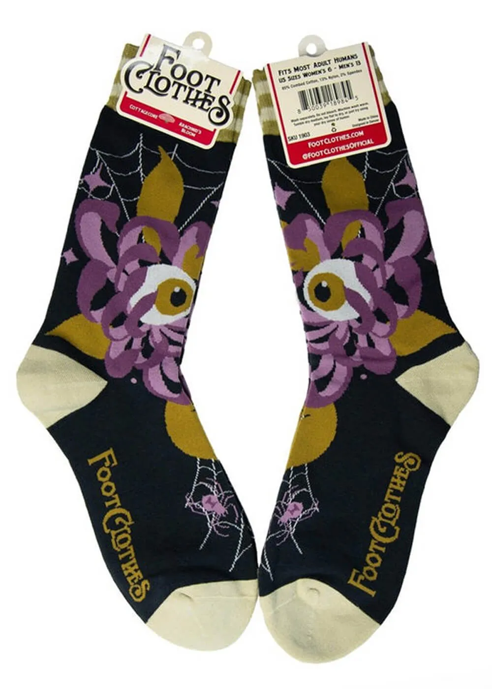 FootClothes Arachnid's Bloom Socks Black