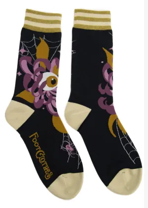 FootClothes Arachnid's Bloom Socks Black