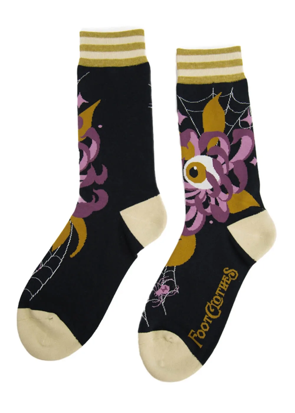 FootClothes Arachnid's Bloom Socks Black