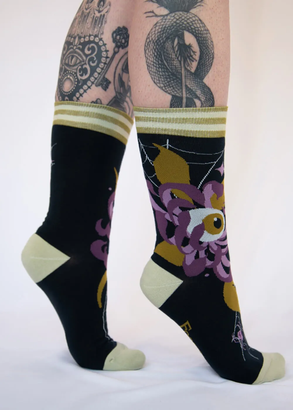 FootClothes Arachnid's Bloom Socks Black