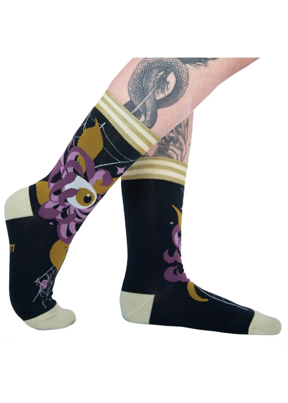 FootClothes Arachnid's Bloom Socks Black