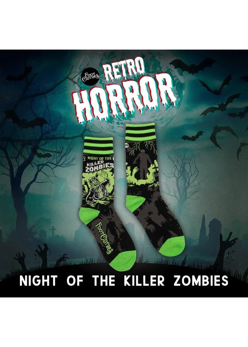 FootClothes Night of the Killer Zombies Socks Black