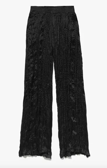 FRAME Washable Silk PJ Slit Pant Noir