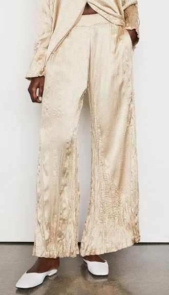 FRAME Washable Silk PJ Slit Pant Noir