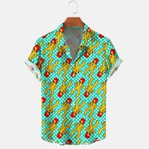 Fun Sex Doll Print Casual Short Sleeve Shirt