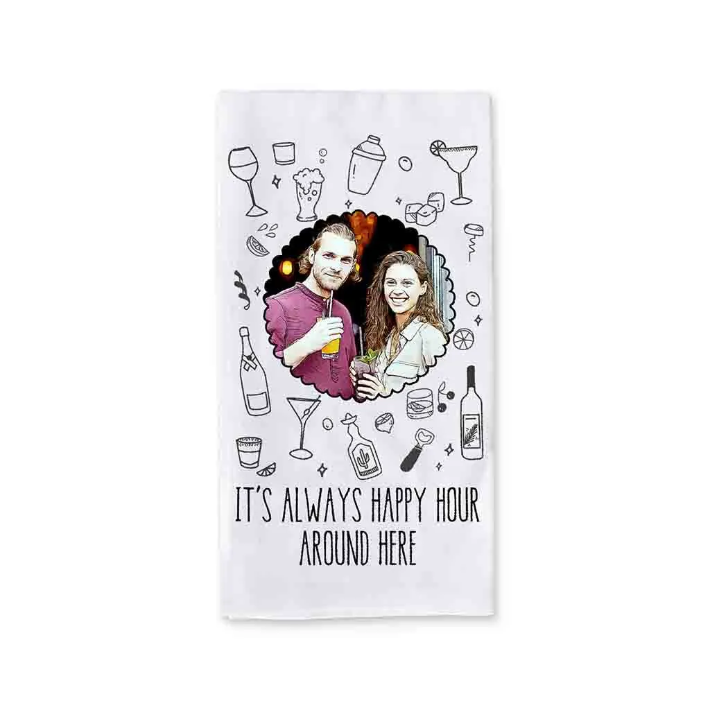 Funny Bar Towel Personalzed with Cartoonized Photo Effect
