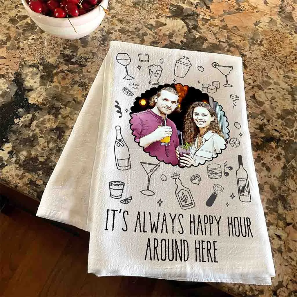 Funny Bar Towel Personalzed with Cartoonized Photo Effect