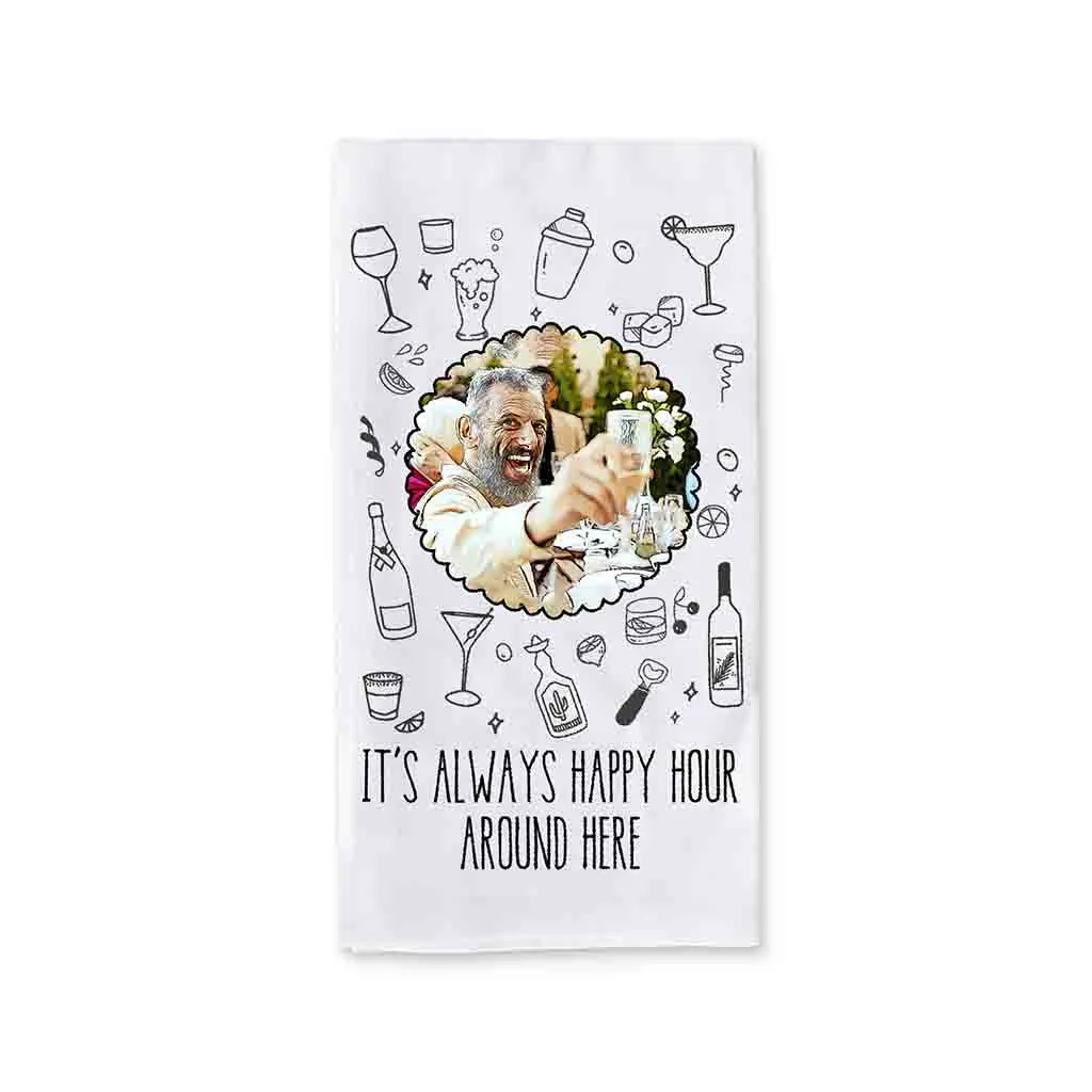 Funny Bar Towel Personalzed with Cartoonized Photo Effect