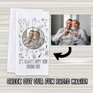 Funny Bar Towel Personalzed with Cartoonized Photo Effect