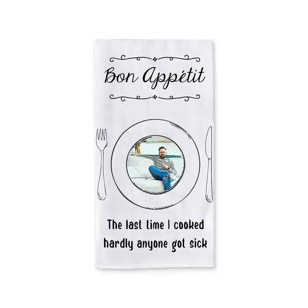 Funny Dish Towel Personalized with Photo Effect for Non Cook