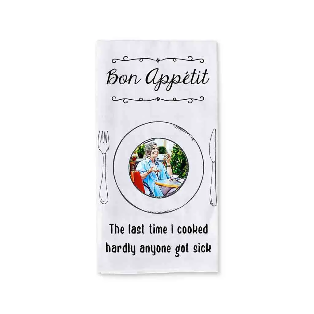 Funny Dish Towel Personalized with Photo Effect for Non Cook