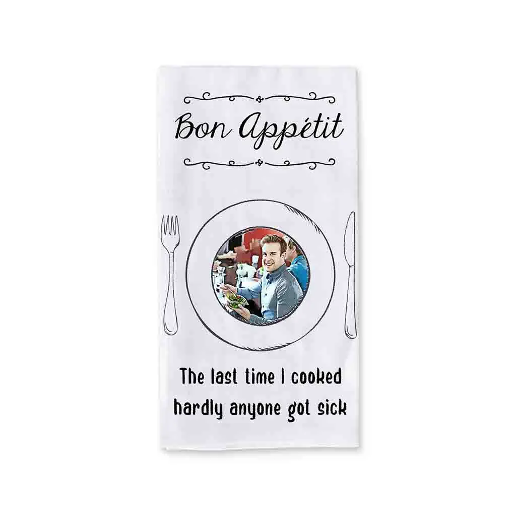 Funny Dish Towel Personalized with Photo Effect for Non Cook