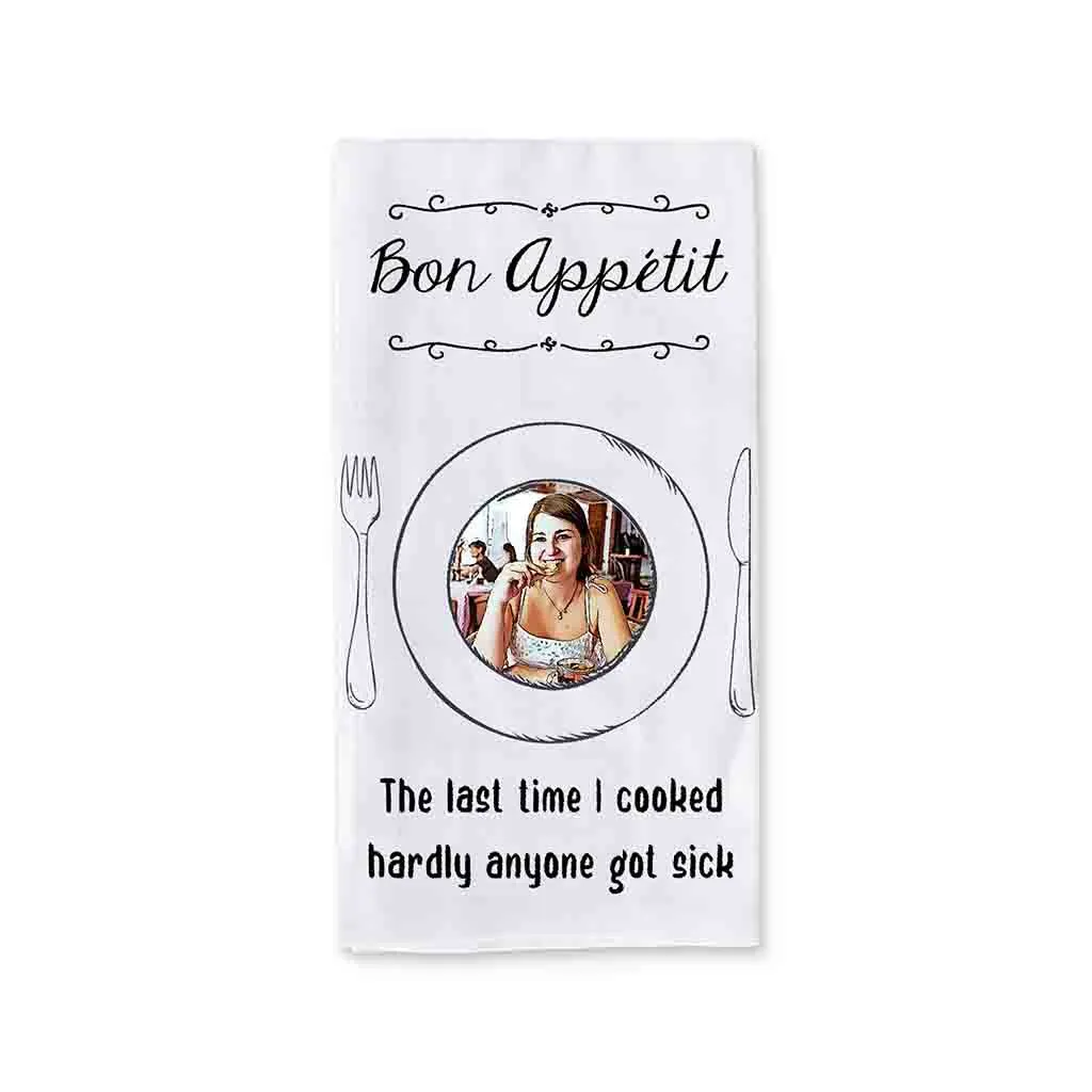 Funny Dish Towel Personalized with Photo Effect for Non Cook