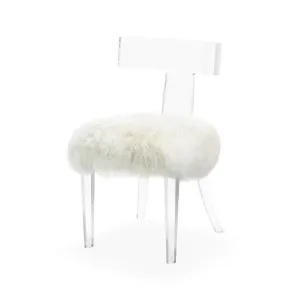 Genuine Fur Acrylic Side Chair