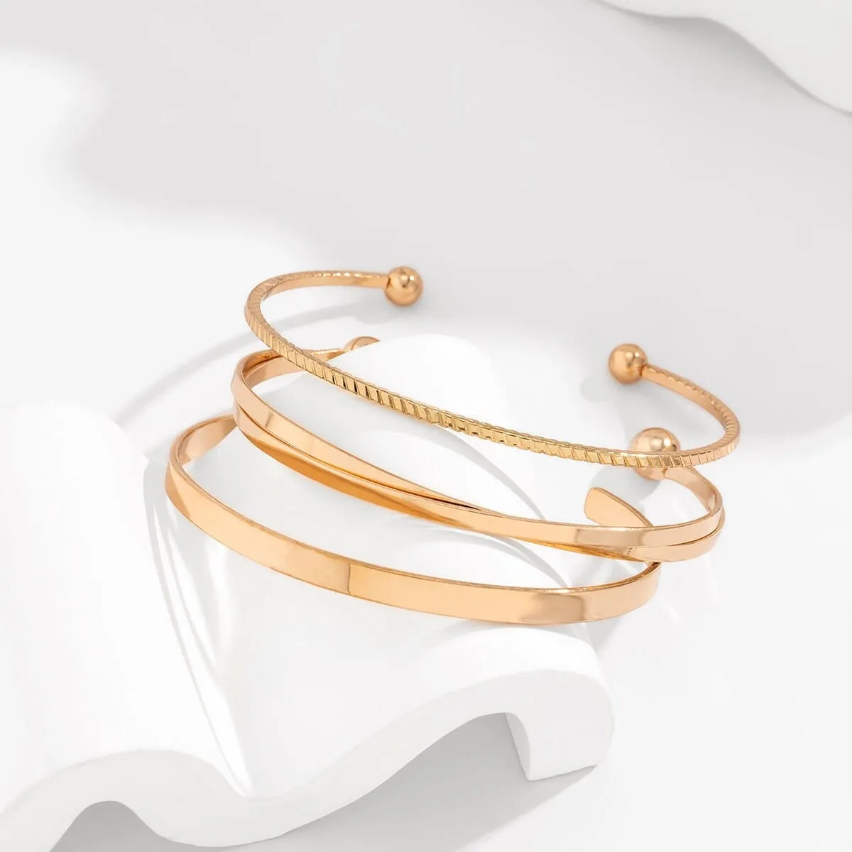 Geometric 3 Pieces Bangle Bracelet Set