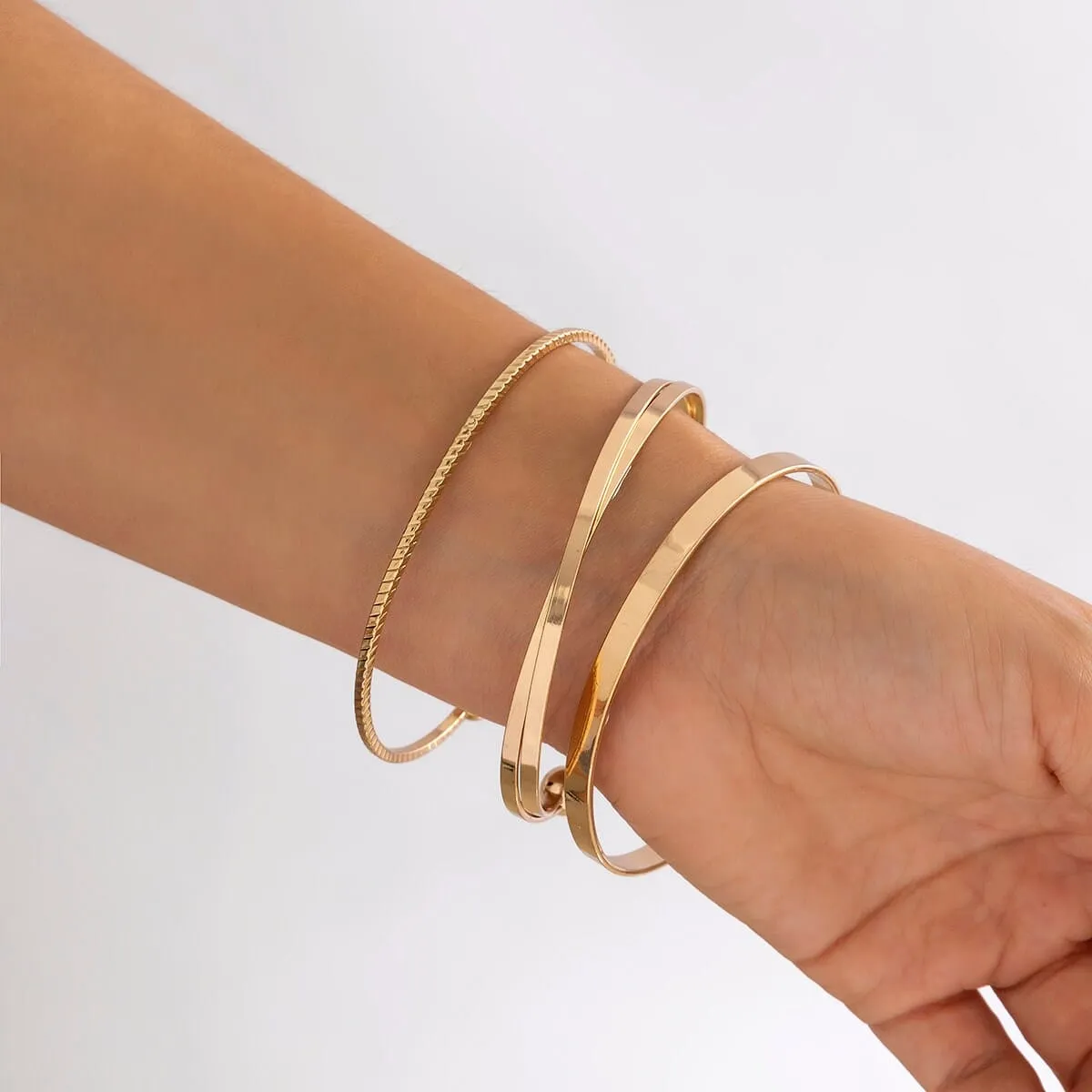 Geometric 3 Pieces Bangle Bracelet Set