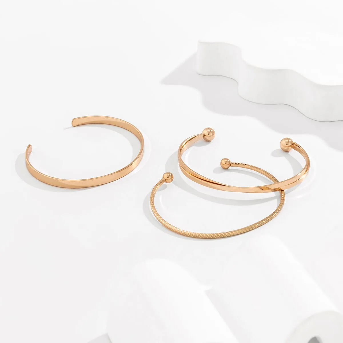 Geometric 3 Pieces Bangle Bracelet Set