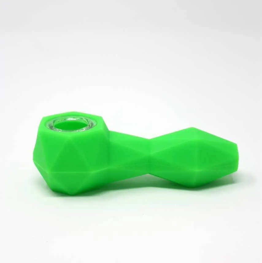 Geometric Silicone Spoon Glass bowl 4"