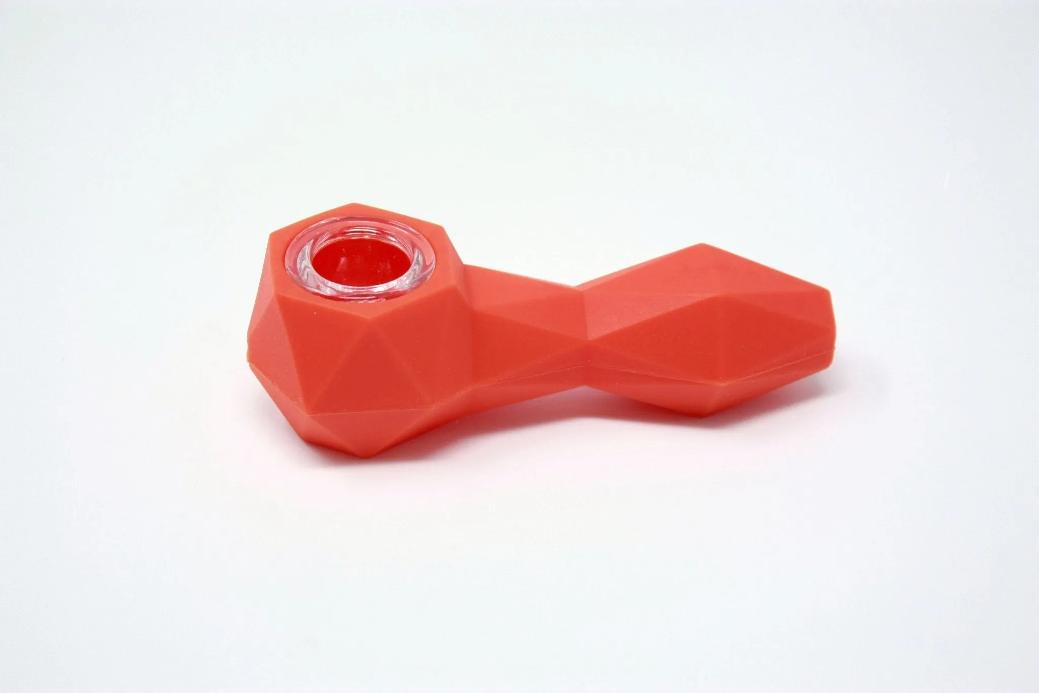 Geometric Silicone Spoon Glass bowl 4"